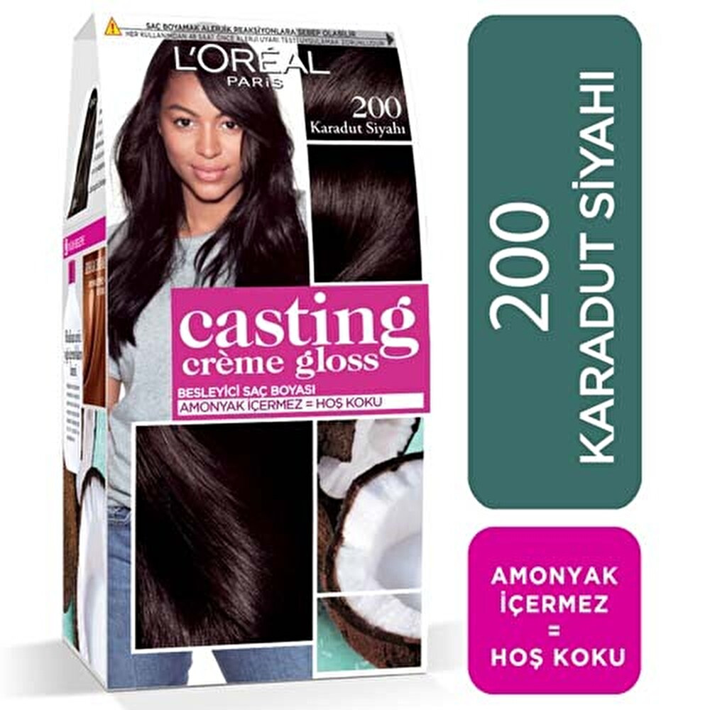 L’Oreal Paris Casting Crème Gloss Amonyaksız & Besleyici Saç Boyası - 200 - Karadut Siyahı Saç Boyası Fiyatı