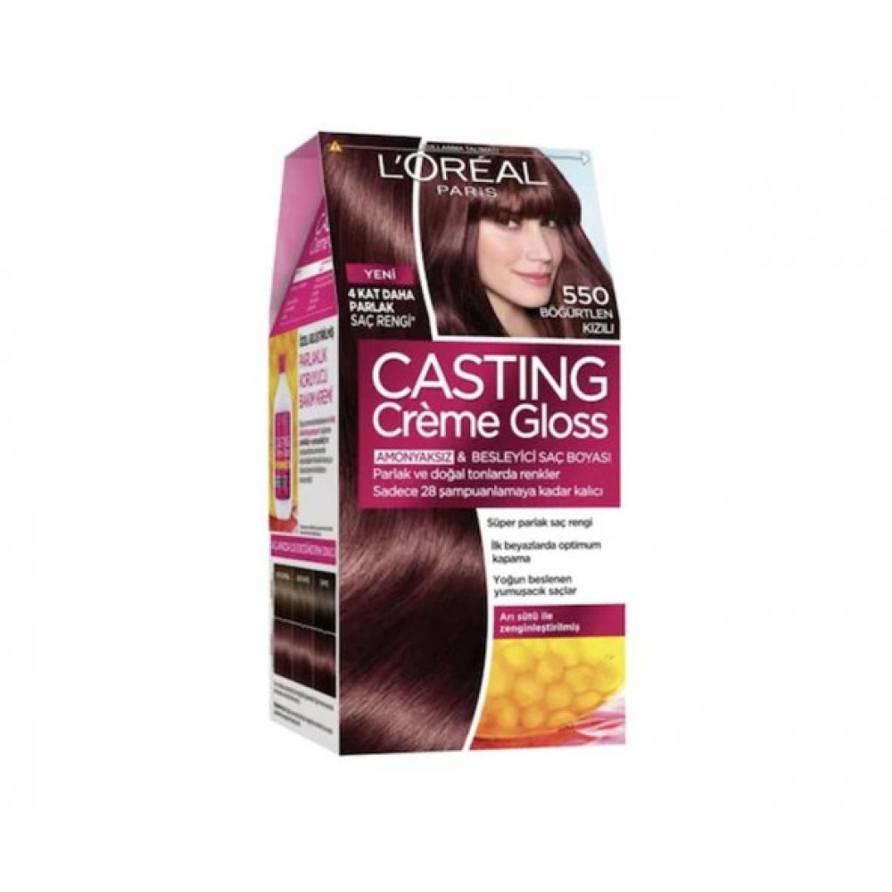 Loréal Paris Casting Crème Gloss Sac Boyasi 550 Bogurtlen Kizili Saç Bakım Maskeleri & Serumlar & Spreyler Fiyatı