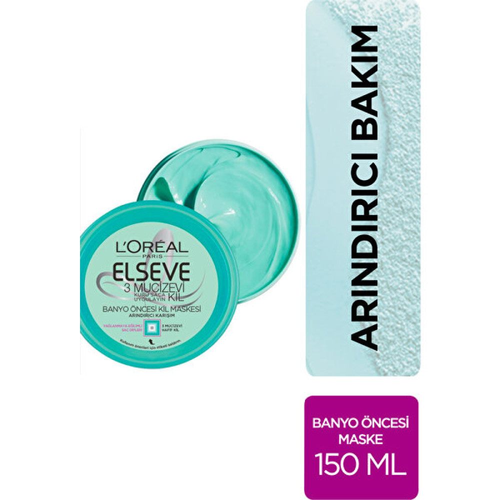 L'Oréal Paris Elseve 3 Mucizevi Kil Banyo Öncesi Kil Maskesi 150 ml Saç Bakım Maskeleri & Serumlar & Spreyler Fiyatı