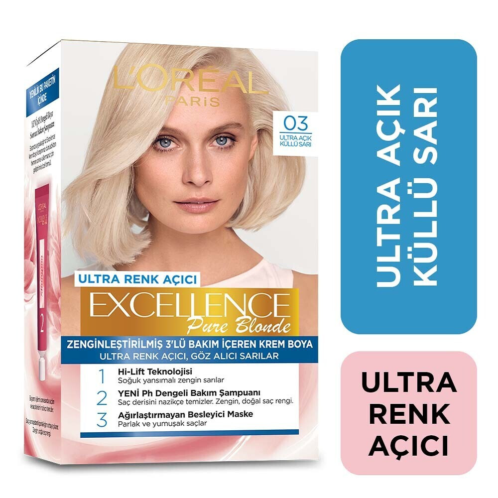 L'Oreal Paris Excellence Creme 03 Ultra Açık Küllü Sarı Saç Boyası Fiyatı