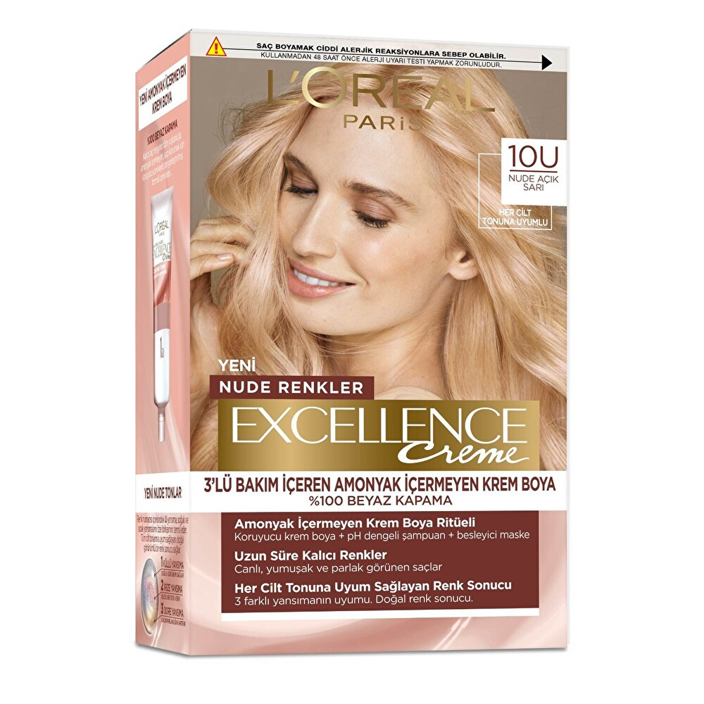 L’Oréal Paris Excellence Creme Nude Renkler Saç Boyası – 10u Nude Açık Sarı Saç Boyası Fiyatı