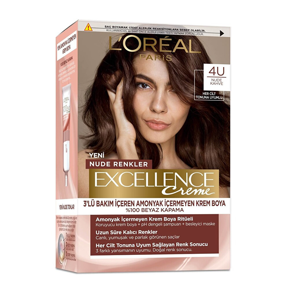 L’Oréal Paris Excellence Creme Nude Renkler Saç Boyası – 4u Nude Kahve Saç Boyası Fiyatı