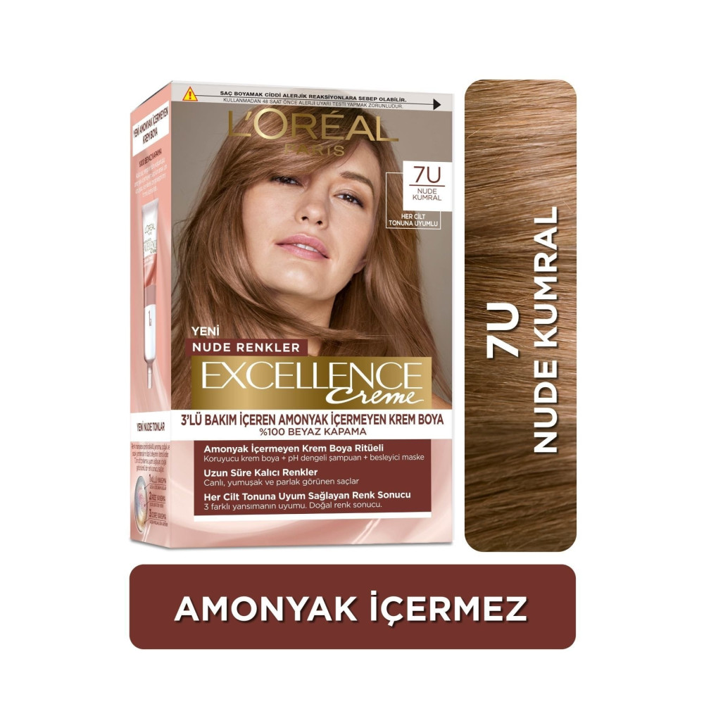 LOreal Paris Excellence Creme Nude Renkler Saç Boyası – 7u Nude Kumral Saç Boyası Fiyatı