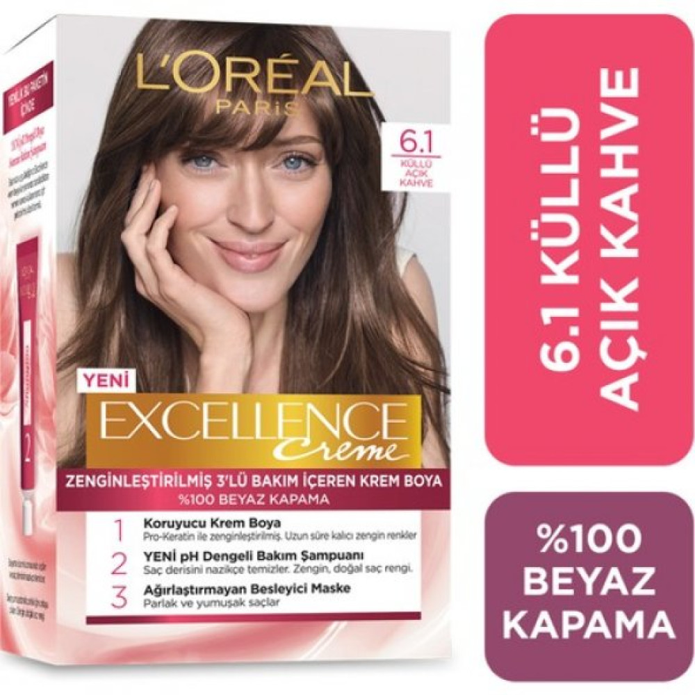 Loréal Paris Excellence Creme Sac Boyasi 6.1 Kullu Acik Kahve Saç Bakım Maskeleri & Serumlar & Spreyler Fiyatı