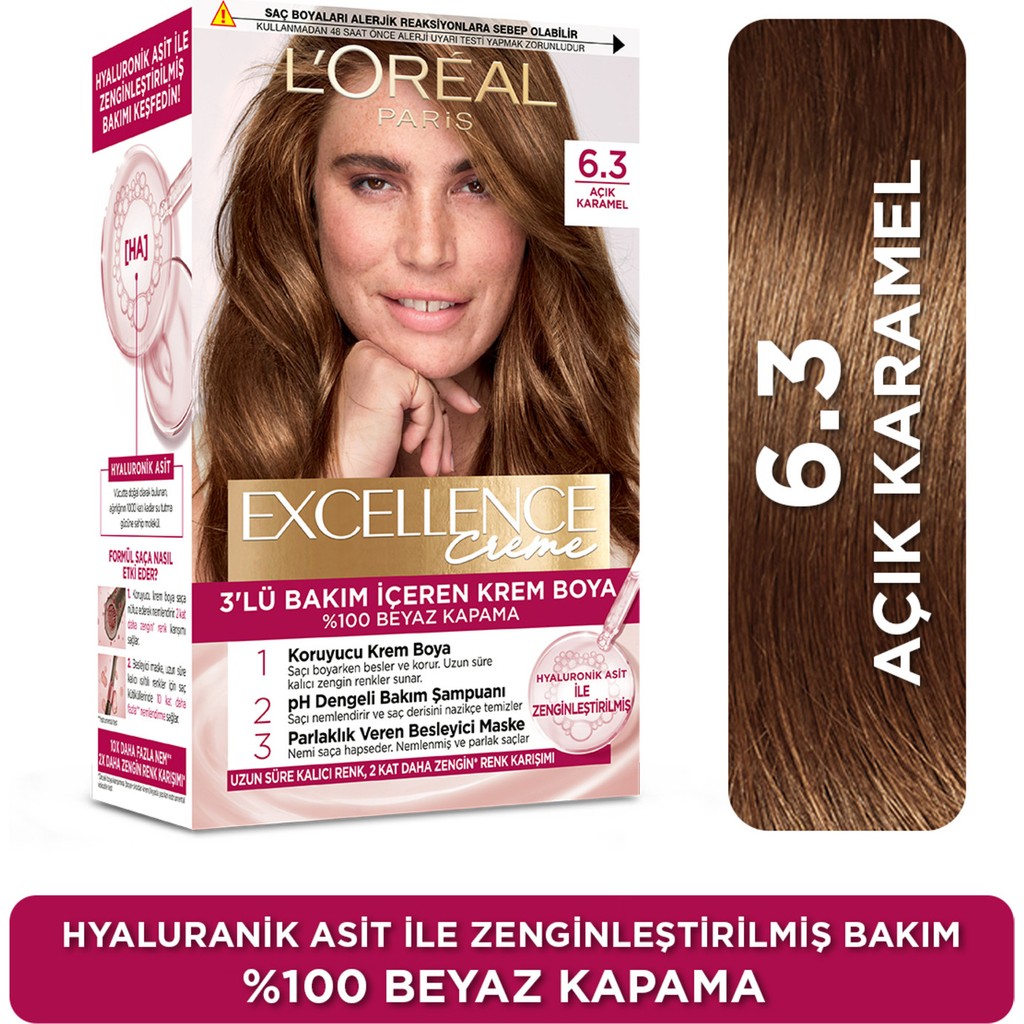 L'Oreal Paris Excellence Creme Saç Boyası 6.30 Açık Karamel Saç Boyası Fiyatı