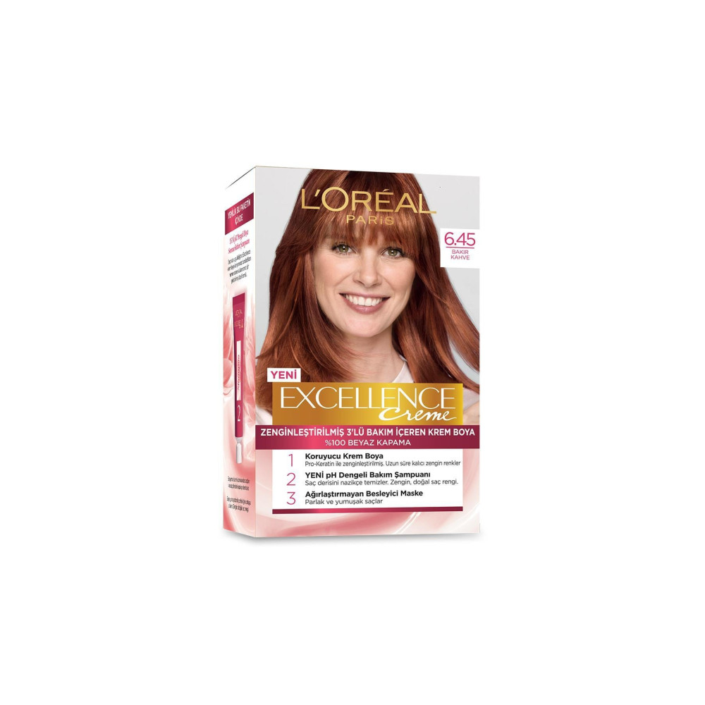 LOreal Paris Excellence Creme Sıcak Bakır Kahve Saç Boyası 6.45 Saç Boyası Fiyatı