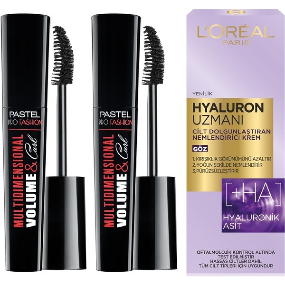 L'Oreal Paris Hyaluron Uzmanı Cilt Dolgunlaştıran Nemlendirici Krem Göz + Pastel Maskara 2 Adet Göz Kremi Fiyatı