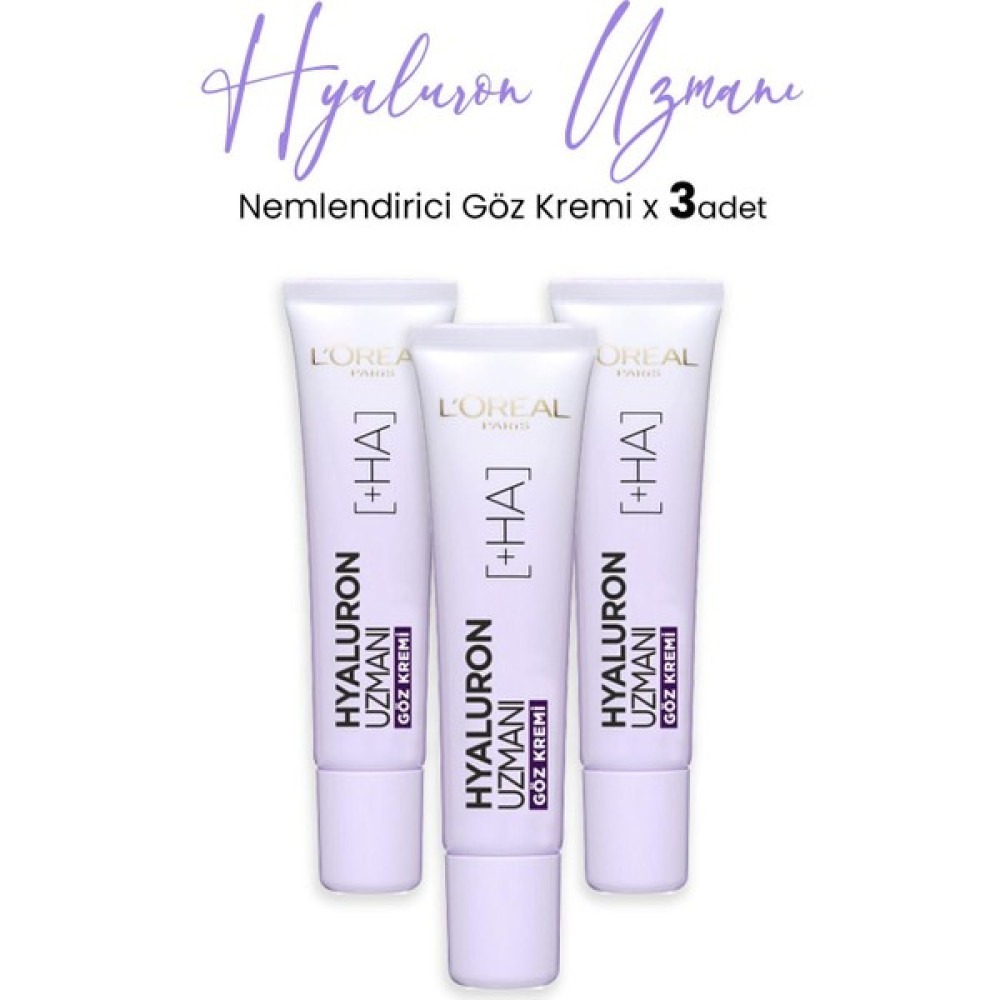 Loreal Paris Hyaluron Uzmanı Nemlendirici Krem Göz 15 ml x 3 Adet Göz Kremi Fiyatı