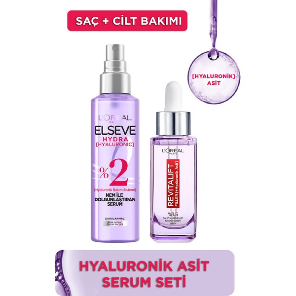 L'oreal Paris Hyaluronik Serum + Revitalift Filler Serum Seti Saç Bakım Maskeleri & Serumlar & Spreyler Fiyatı