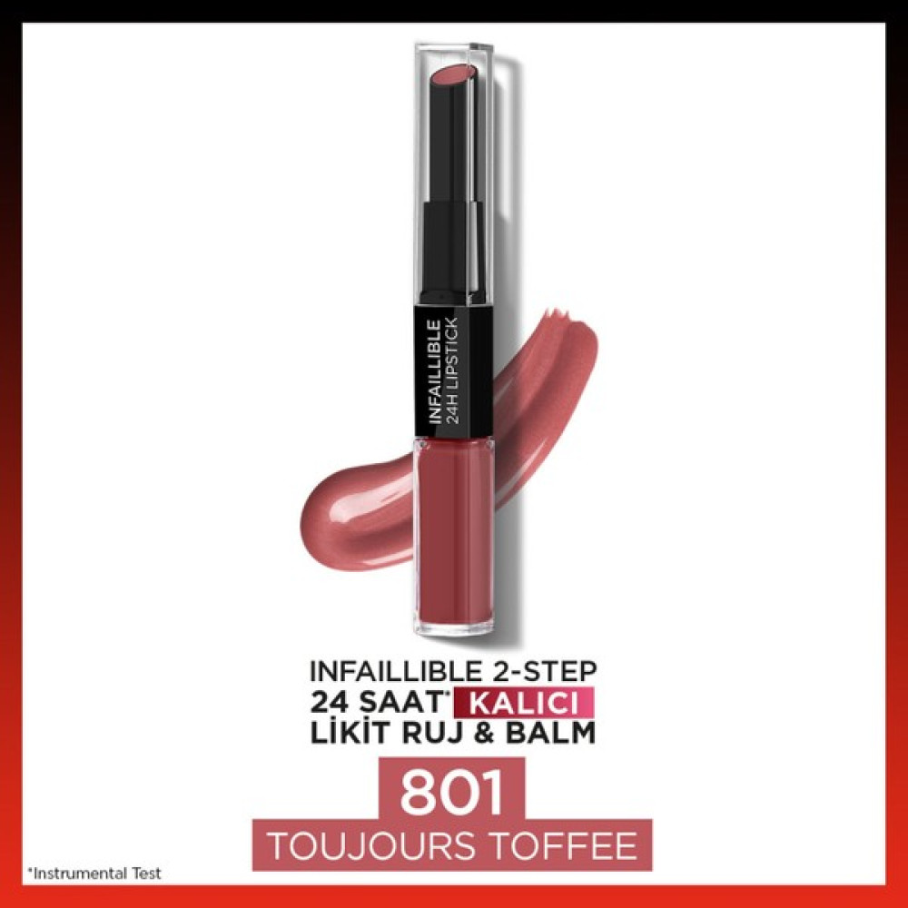 L'Oréal Paris Infaillible 2-Step 24 Saat Kalıcı Likit Ruj & Balm - 801 Toujours Toffee Rujlar & Dudak Parlatıcıları Fiyatı