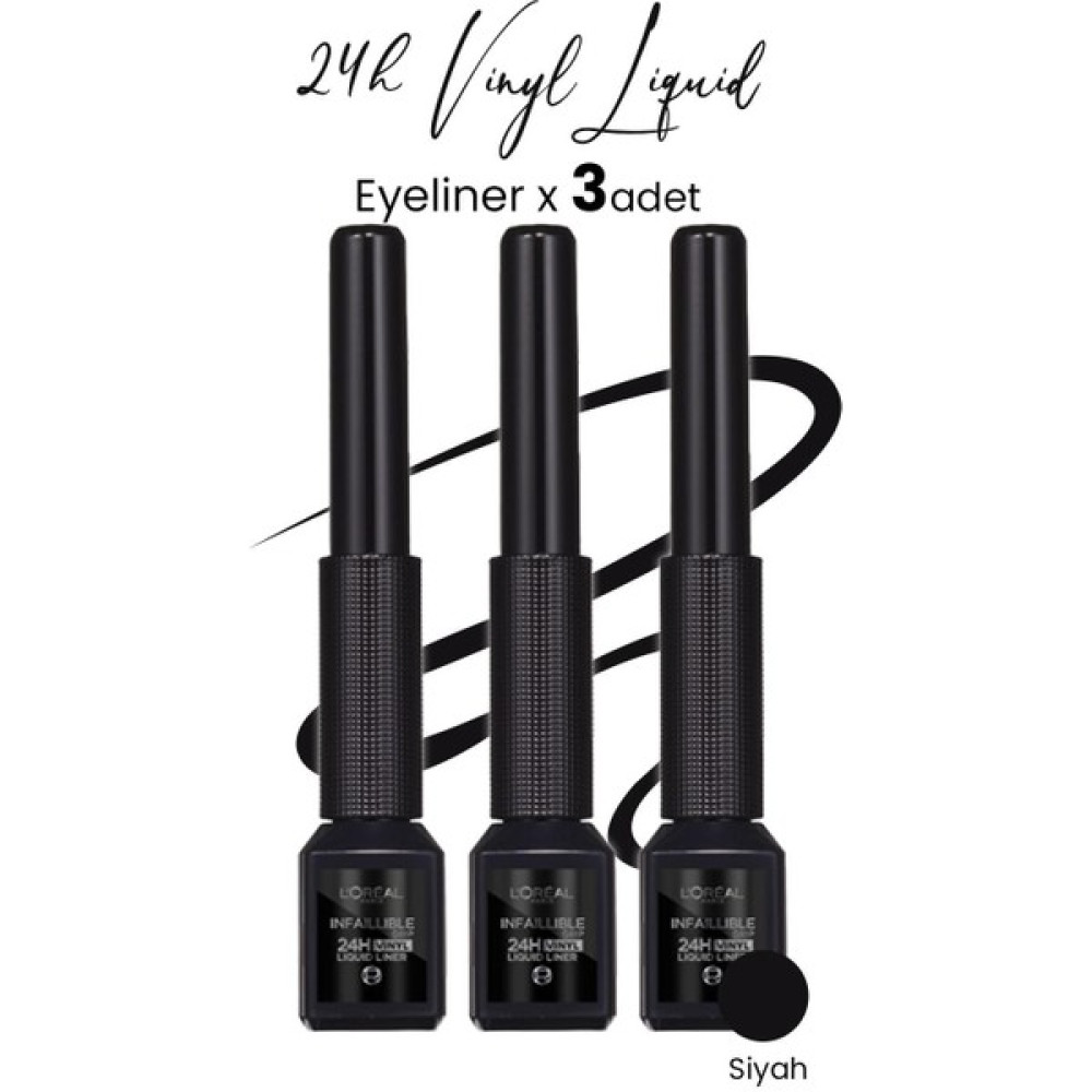 L'Oréal Paris İnfaillible 24H Vinyl Liquid Liner Siyah x 3 Adet Eyeliner Fiyatı