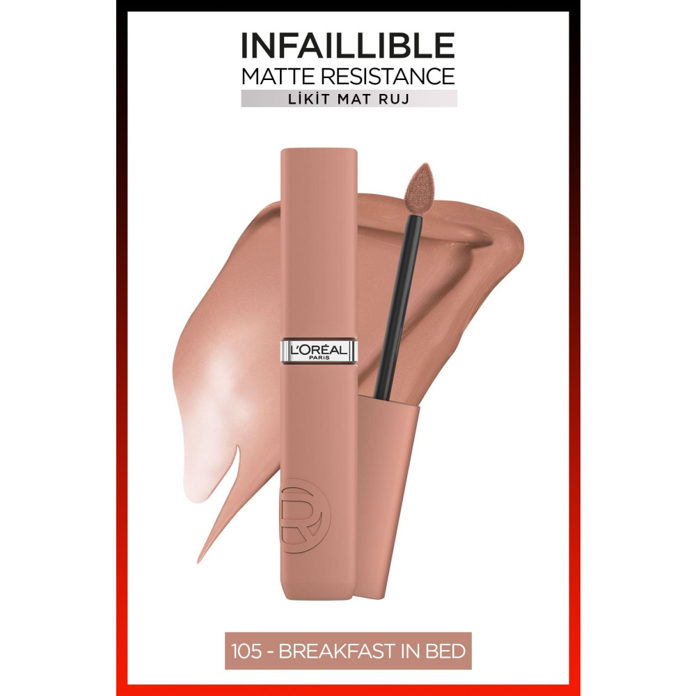 LOreal Paris Infaillible Matte Resistance Likit Mat Ruj - 105 Breakfast In Bed Rujlar & Dudak Parlatıcıları Fiyatı