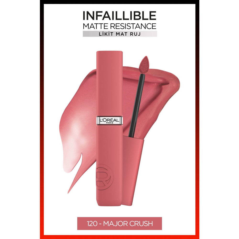 LOreal Paris Infaillible Matte Resistance Likit Mat Ruj - 120 Major Crush Rujlar & Dudak Parlatıcıları Fiyatı