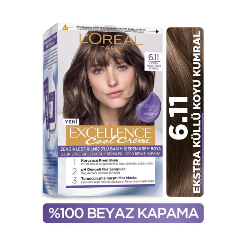 LOreal Paris Kadın 6.11 Ekstra Küllü Koyu Kumral Saç Boyası Saç Boyası Fiyatı
