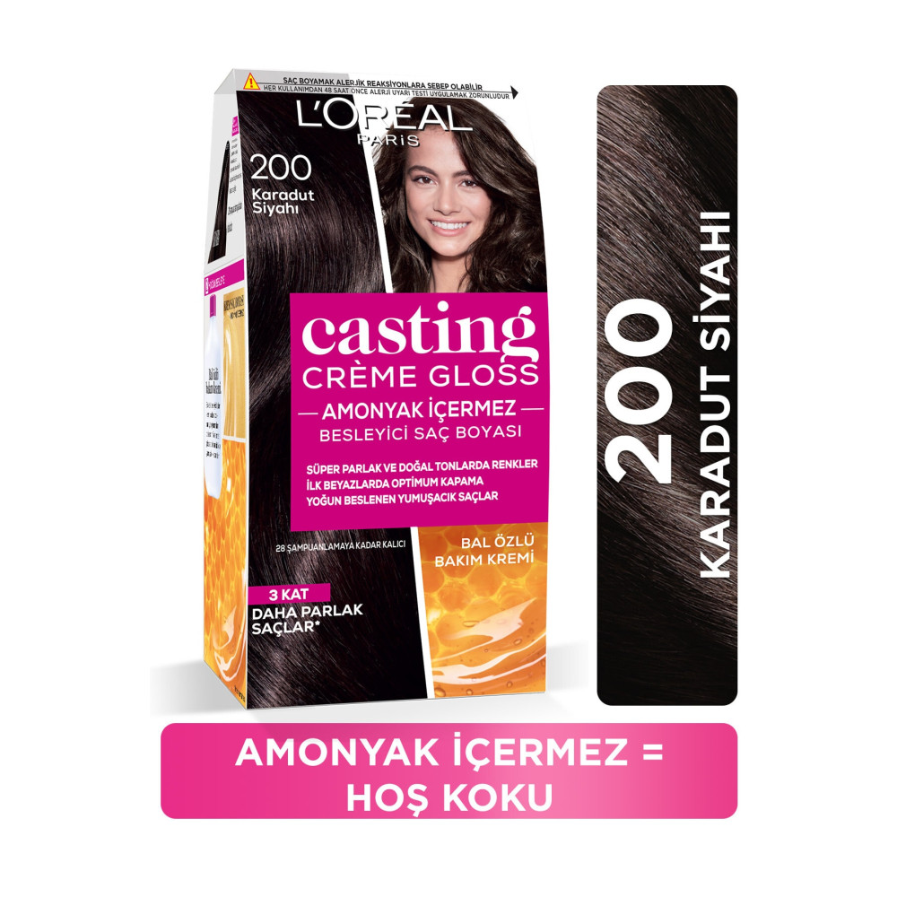 LOreal Paris Karadut Siyahı Saç Boyası - Casting Creme Gloss 200 3600523302895 Saç Boyası Fiyatı