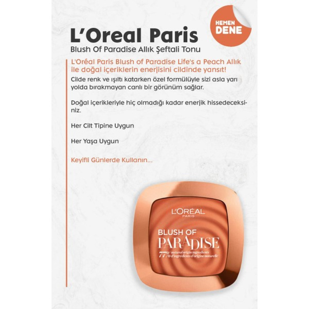 L'Oréal Paris Loreal Paris Blush Of Paradise Allık Şeftali Tonu Allık Fiyatı