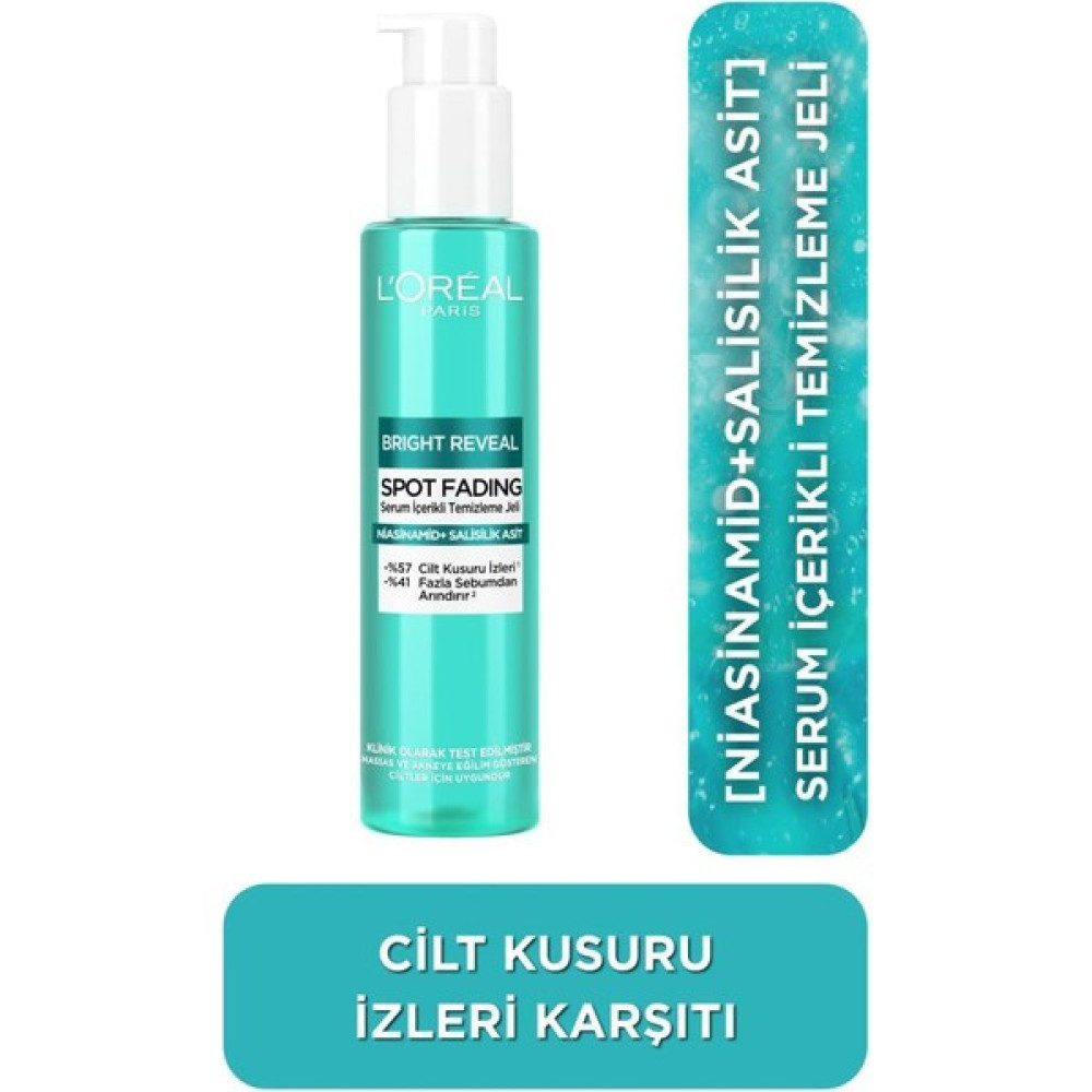 L'Oreal Paris L'oréal Paris Bright Reveal Cilt Kusuru Izi Karşıtı, Serum Içerikli Temizleme Jeli Niasinamid+Salisilik Asit 150ml Cilt Temizleme ve Peeling Fiyatı