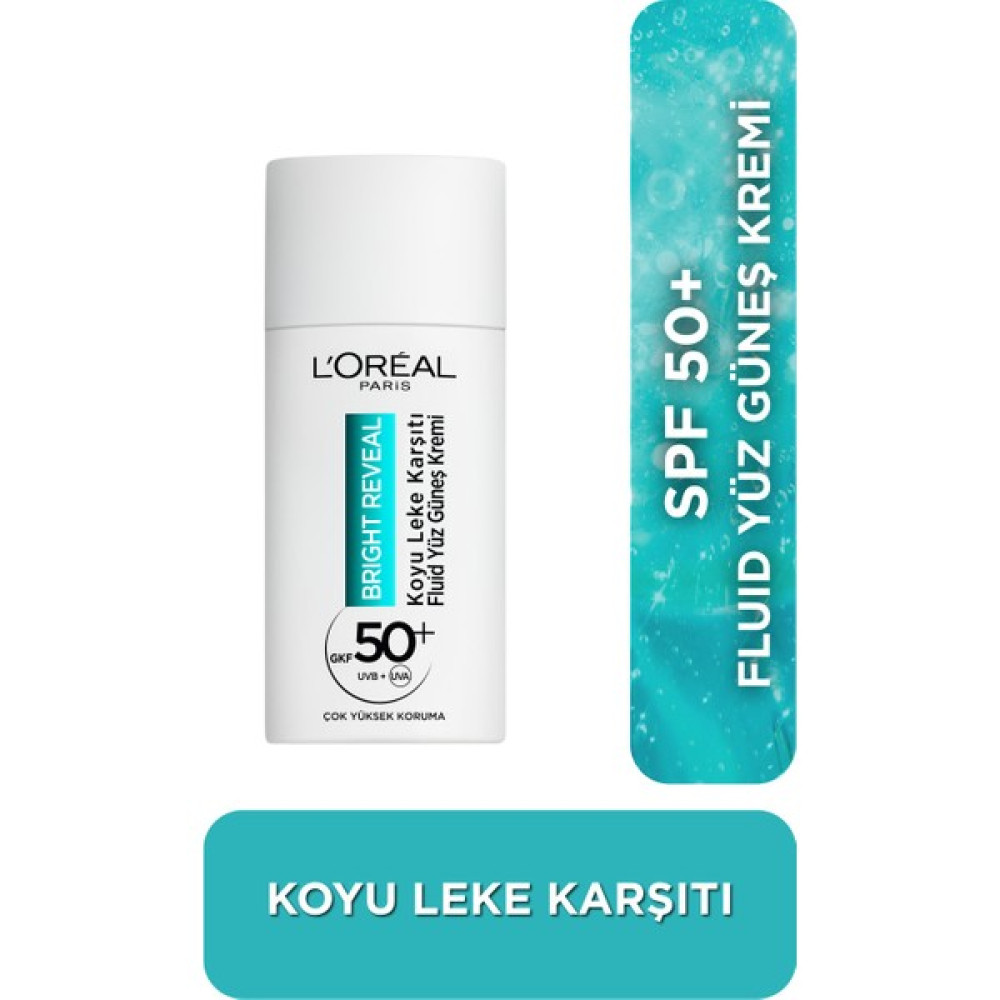 L'Oreal Paris L'oréal Paris Bright Reveal Spf 50+ Koyu Leke Karşıtı Fluid Günlük Yüz Güneş Kremi 50ML Güneş Kremleri ve Losyonları Fiyatı