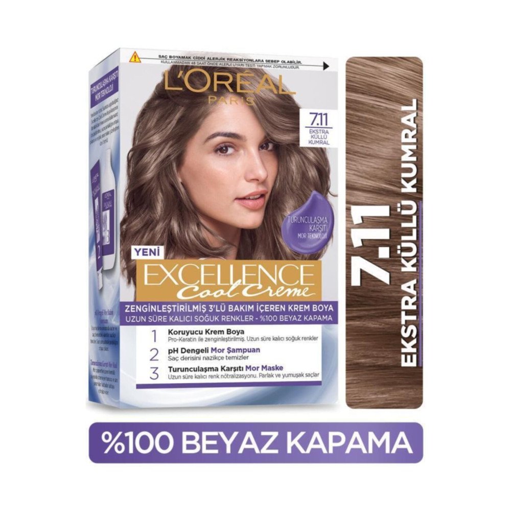 LOreal Paris L’oréal Paris Excellence Cool Creme Saç Boyası – 7.11 Ekstra Küllü Kumral Saç Boyası Fiyatı