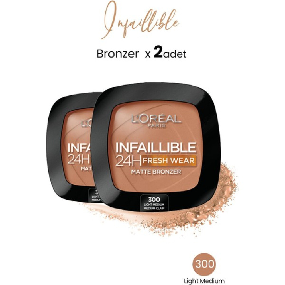 L'Oréal Paris Loreal Paris Infaillible 24H Fresh Wear Matte Bronzer 300 Light Medium x 2 Adet Allık Fiyatı