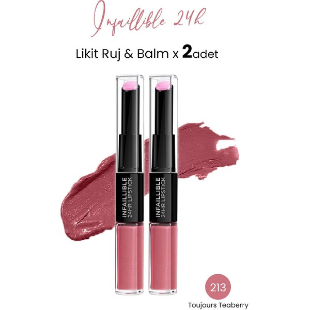 L'oréal Paris Loreal Paris Infaillible 24h Likit Ruj & Balm 213 Toujours Teaberry X 2 Adet Rujlar & Dudak Parlatıcıları Fiyatı