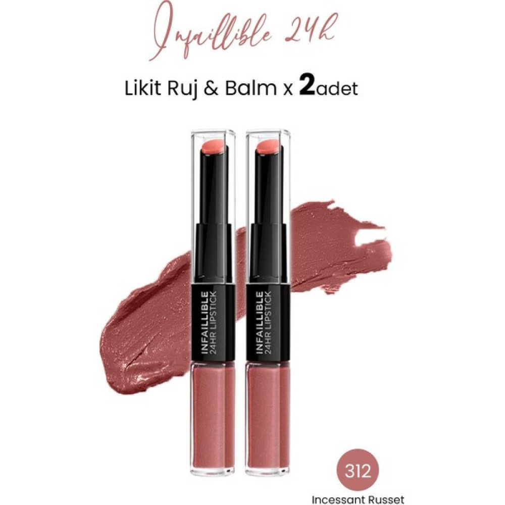 L'oréal Paris Loreal Paris Infaillible 24h Likit Ruj & Balm 312 Incessant Russet X 2 Adet Rujlar & Dudak Parlatıcıları Fiyatı