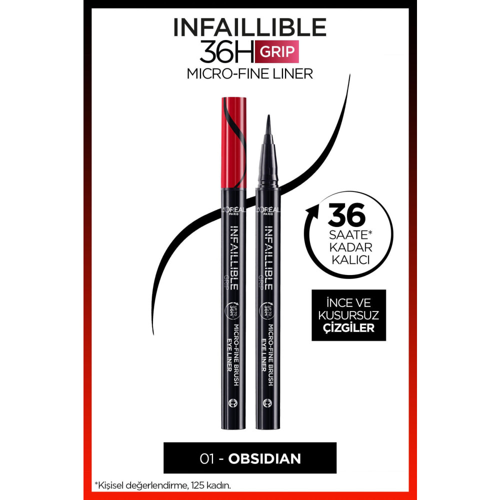 LOreal Paris Loréal Paris Infaillible 36h Grip Micro Fine Eyeliner 01 Obsidian - Siyah Eyeliner Fiyatı