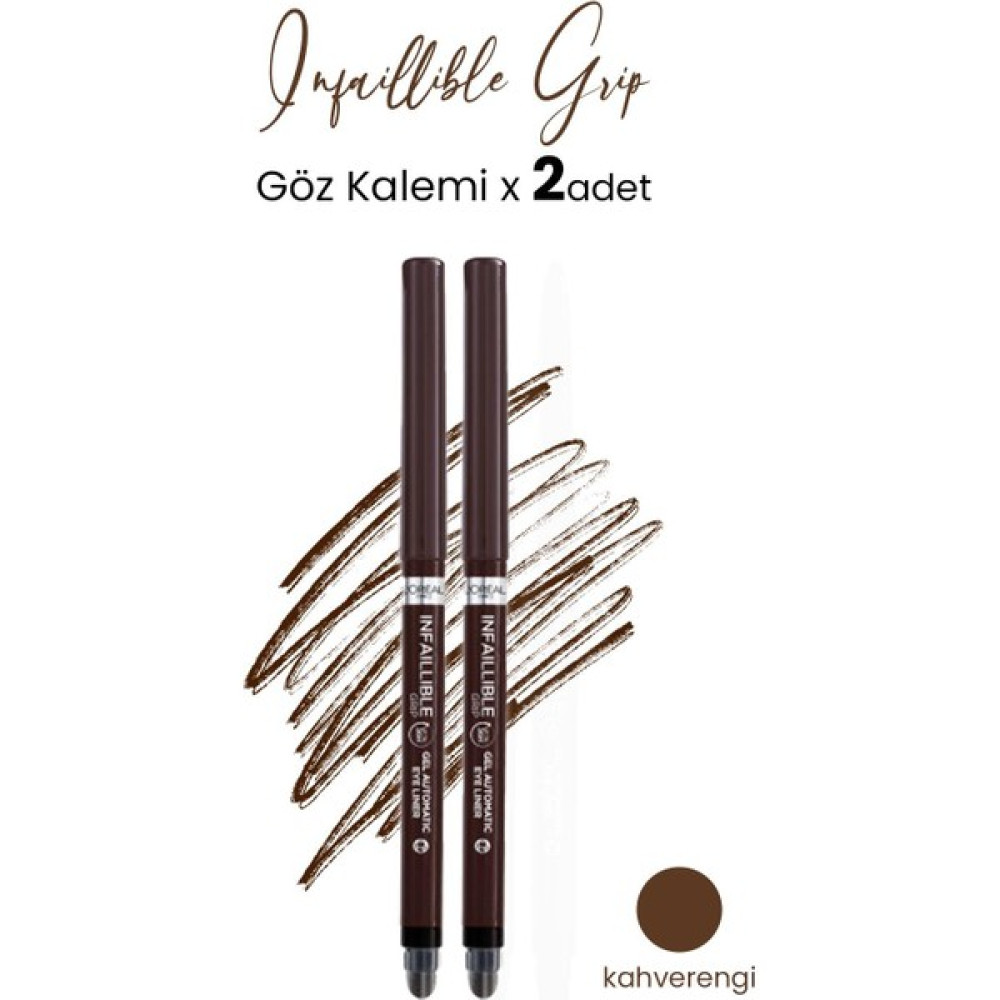 L'Oréal Paris Loreal Paris Infaillible Grip Automatic Jel Göz Kalemi Yoğun Kahverengi x 2 Adet Göz Kalemleri Fiyatı