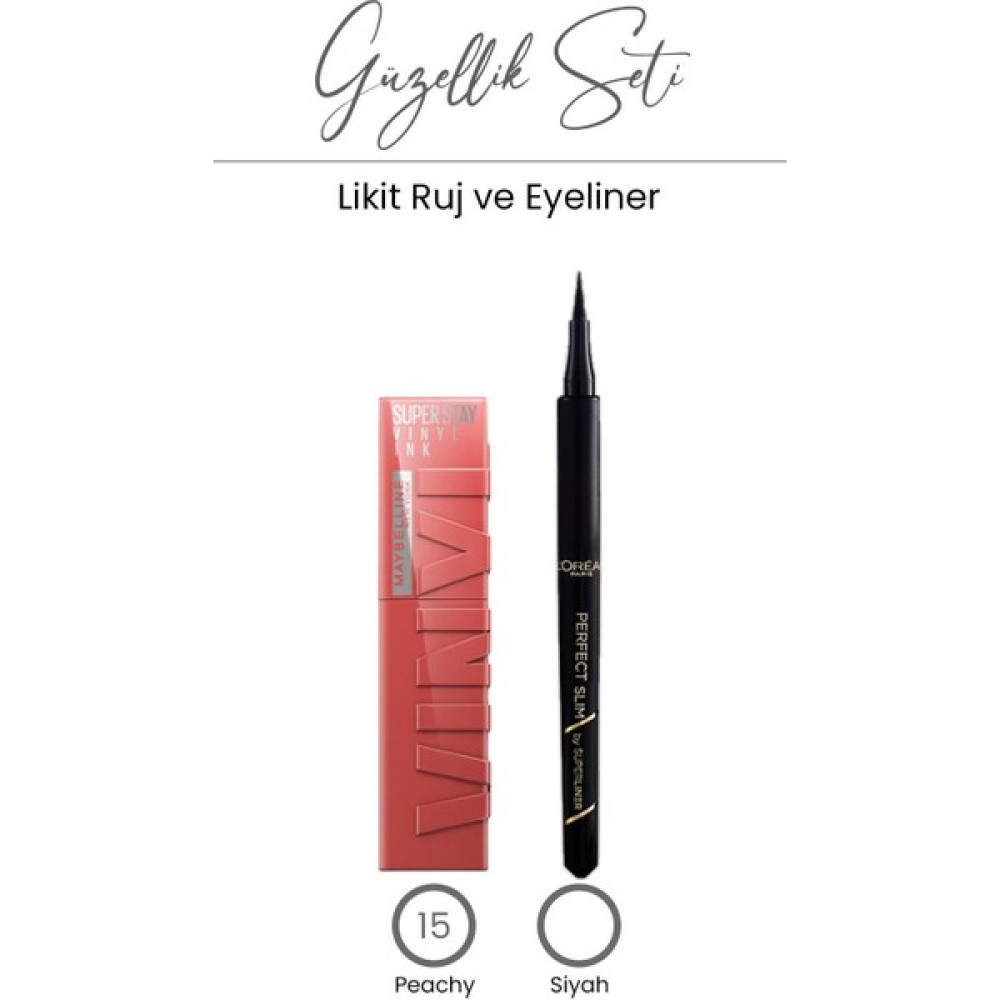 L'Oréal Paris Loreal Paris Perfect Slim Eyeliner Siyah ve Vinyl Ink Likit Ruj 15 Eyeliner Fiyatı