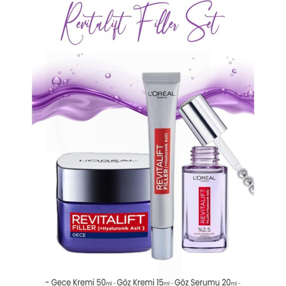 L'Oréal Paris Loreal Paris Revitalift Filler Bakım Seti 3 Gece Kremleri Fiyatı