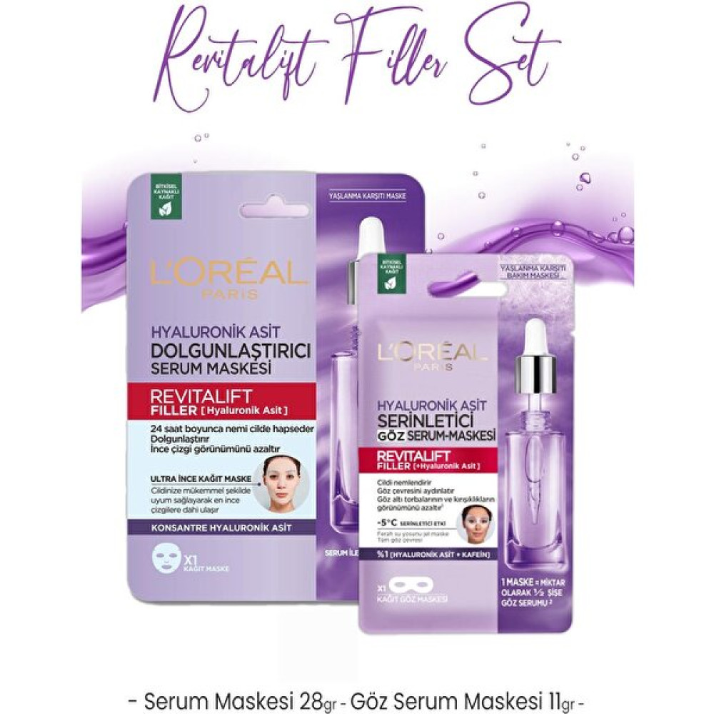 L'Oréal Paris Loreal Paris Revitalift Filler Dolgunlaştırıcı Yüz ve Göz Serum Maskesi Maskeler Fiyatı