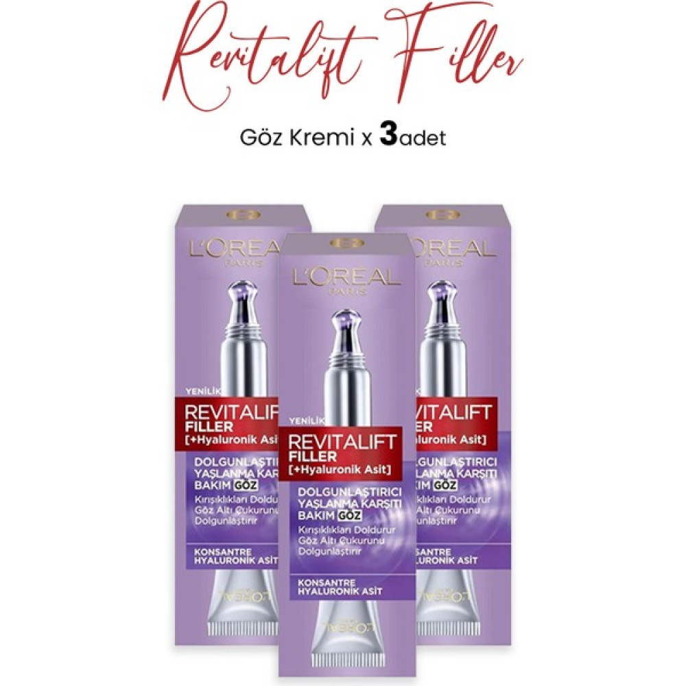 L'Oréal Paris Loreal Paris Revitalift Filler Göz Kremi 15 ml x 3 Adet Göz Kremi Fiyatı