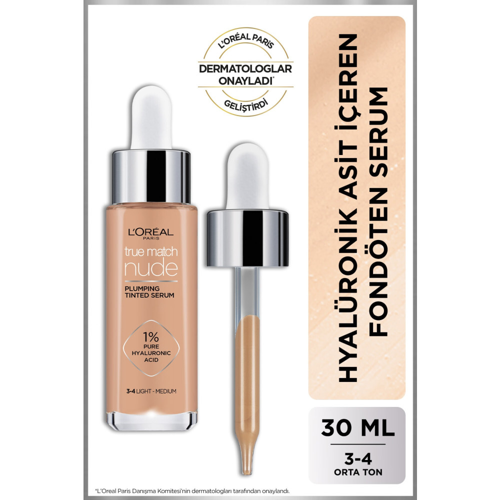 LOreal Paris Loréal Paris True Match Nude Fondöten Serum 3-4 Light Medium Fondötenler Fiyatı