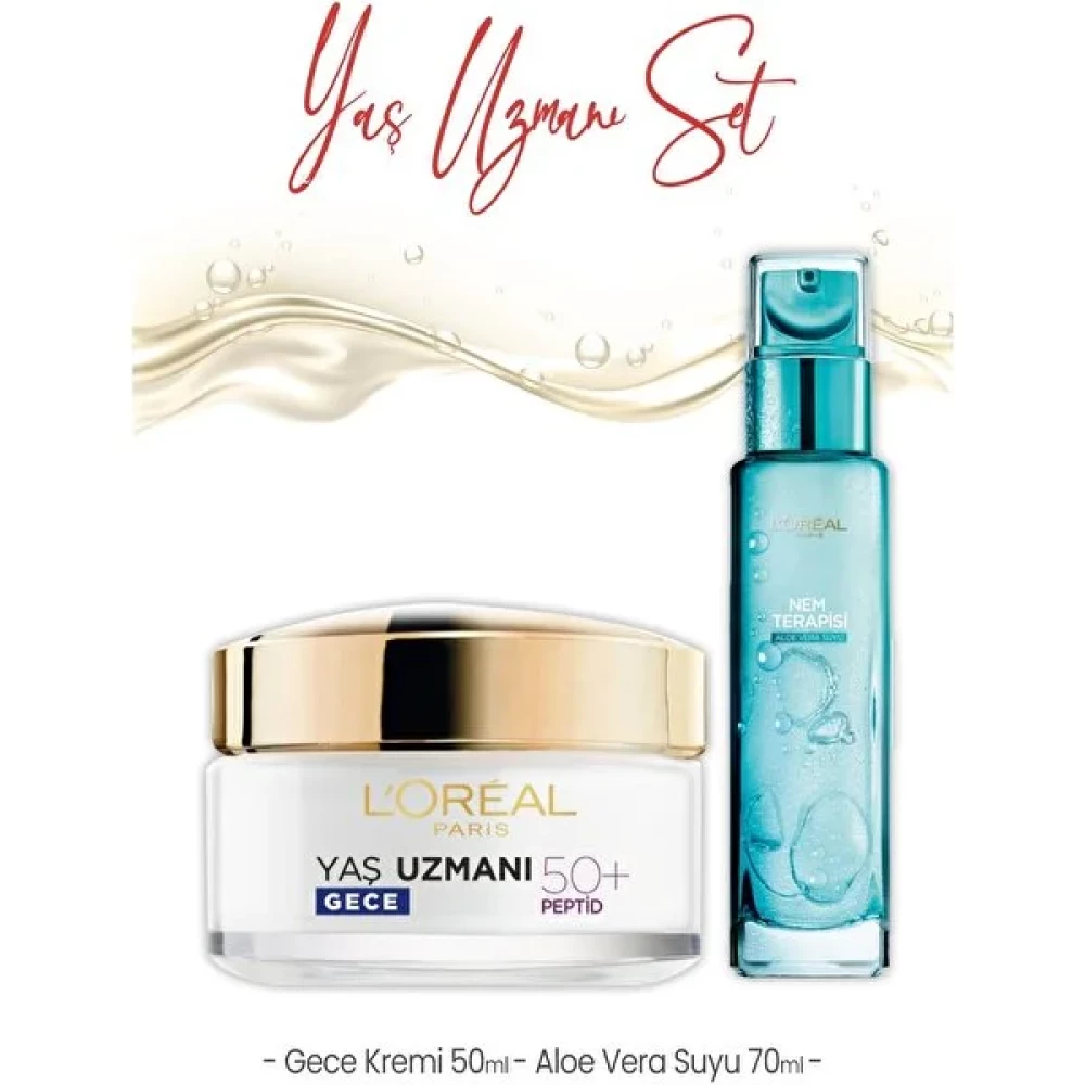 L'Oréal Paris Loreal Paris Yaş Uzmanı Gece Kremi 50 ml ve Aloe Vera Suyu 70 ml Gece Kremleri Fiyatı