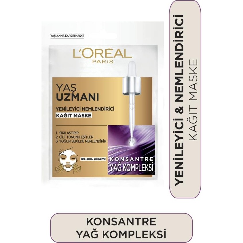 L'Oréal Paris L'Oréal ParisYaş Uzmanı Yenileyici Kağıt Maske 50+ Maskeler Fiyatı