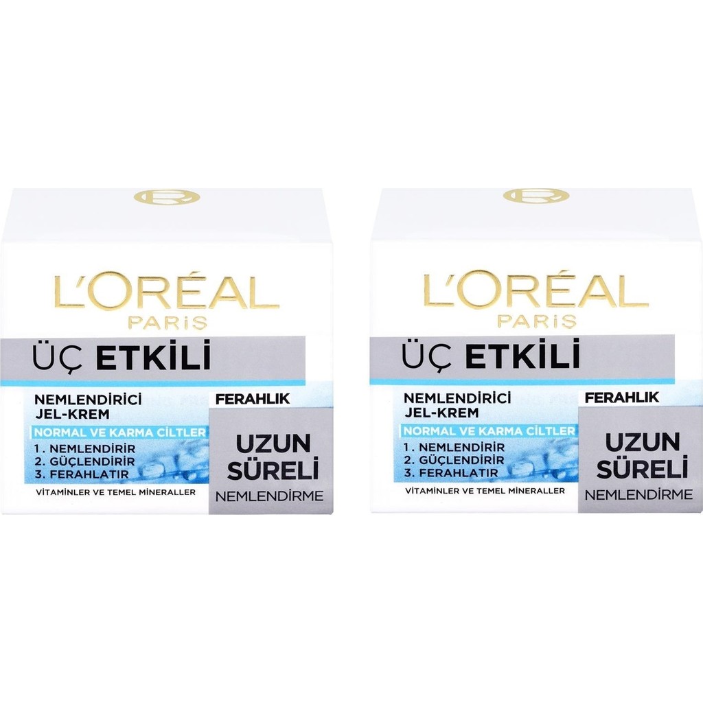 L'Oréal Paris Loreal Üç Etkili Ferahlık Yoğun Nemlendirici Jel Krem 50 ml X2 Nemlendiriciler Fiyatı