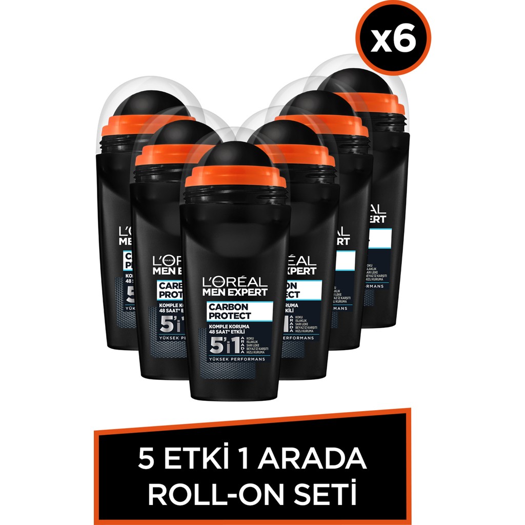 L'Oréal Paris Men Expert 6'lı L'oréal Paris Men Expert Carbon Protect Anti Perspirant Roll On 50 ml Seti Deodorantlar Fiyatı