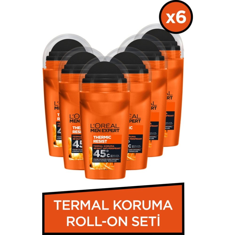 L'Oréal Paris Men Expert 6'lı L'oréal Paris Men Expert Thermic Resist Anti-Perspirant Roll On Deodorant 50 ml Seti Deodorantlar Fiyatı