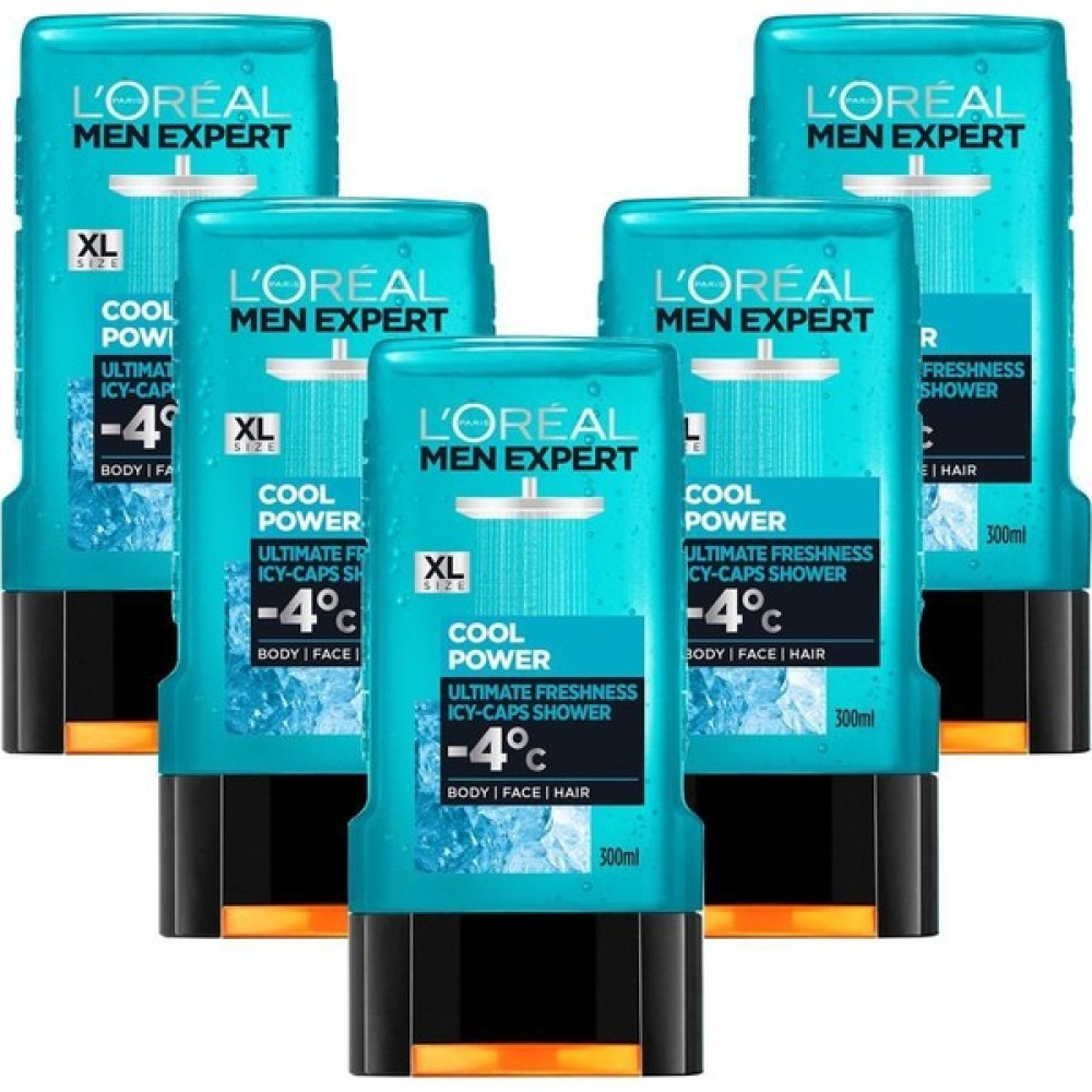 L'Oréal Paris Men Expert Cool Power Buz Ferahlığında Duş Jeli 300 Ml 5'Li Set Duş Jelleri ve Banyo Köpükleri Fiyatı