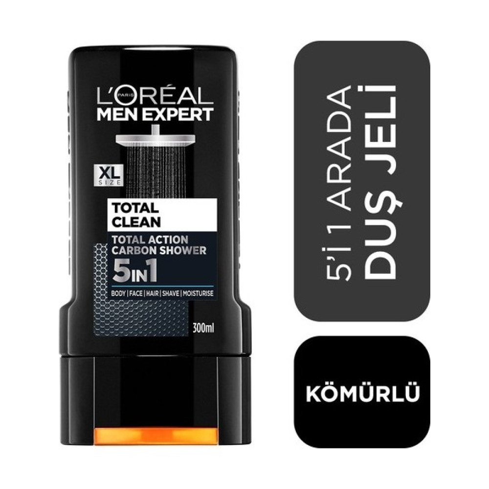 L'oreal Paris Men Expert Total Clean Kömürlü Duş Jeli 300 ml Duş Jelleri ve Banyo Köpükleri Fiyatı