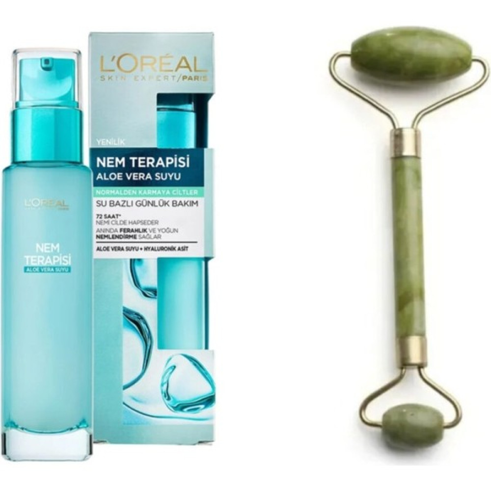 Loreal Paris Nem Terapisi Aloe Vera Suyu Su Bazlı Günlük Bakım + Yeşim Taşı Masaj Aleti Masaj Cihazları Fiyatı