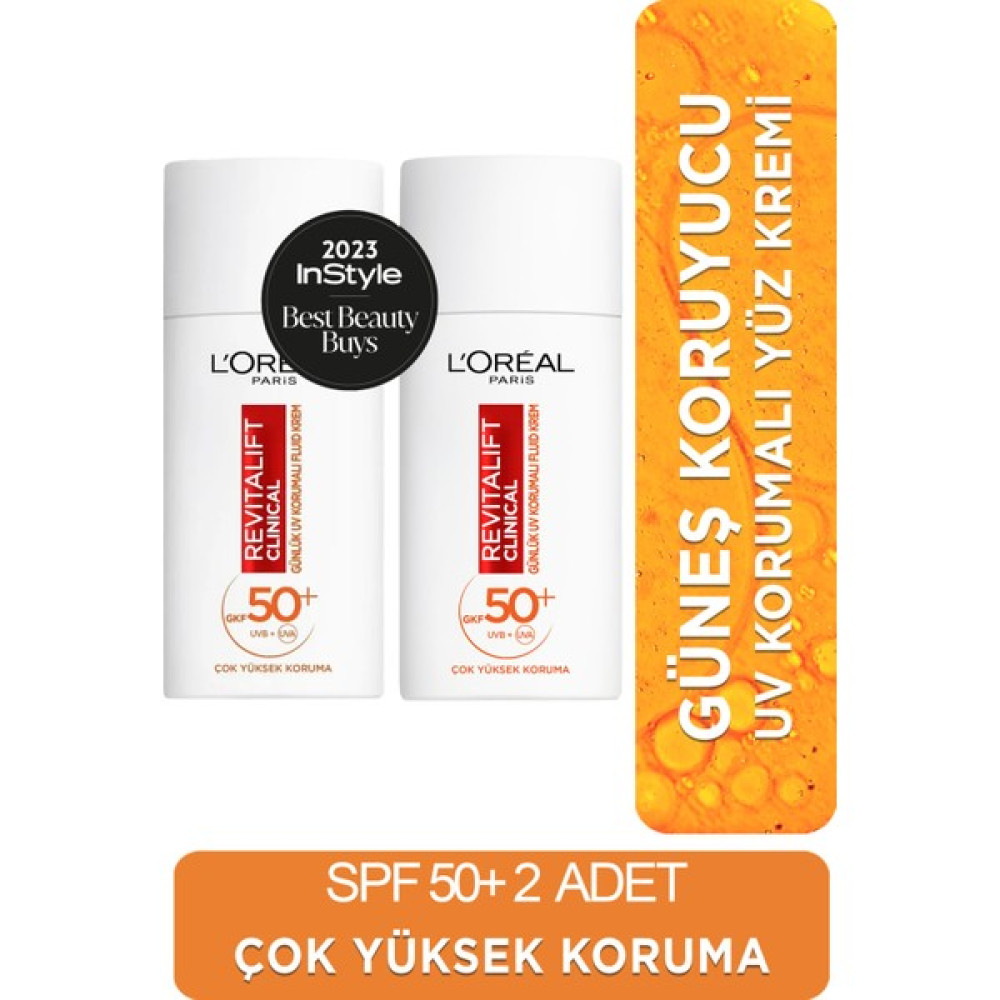 L'oreal Paris Revitalift Clinical Leke Karşıtı Güneş Koruyucu Yüz Kremi SPF50 2 Adet 50 ml Güneş Kremleri ve Losyonları Fiyatı