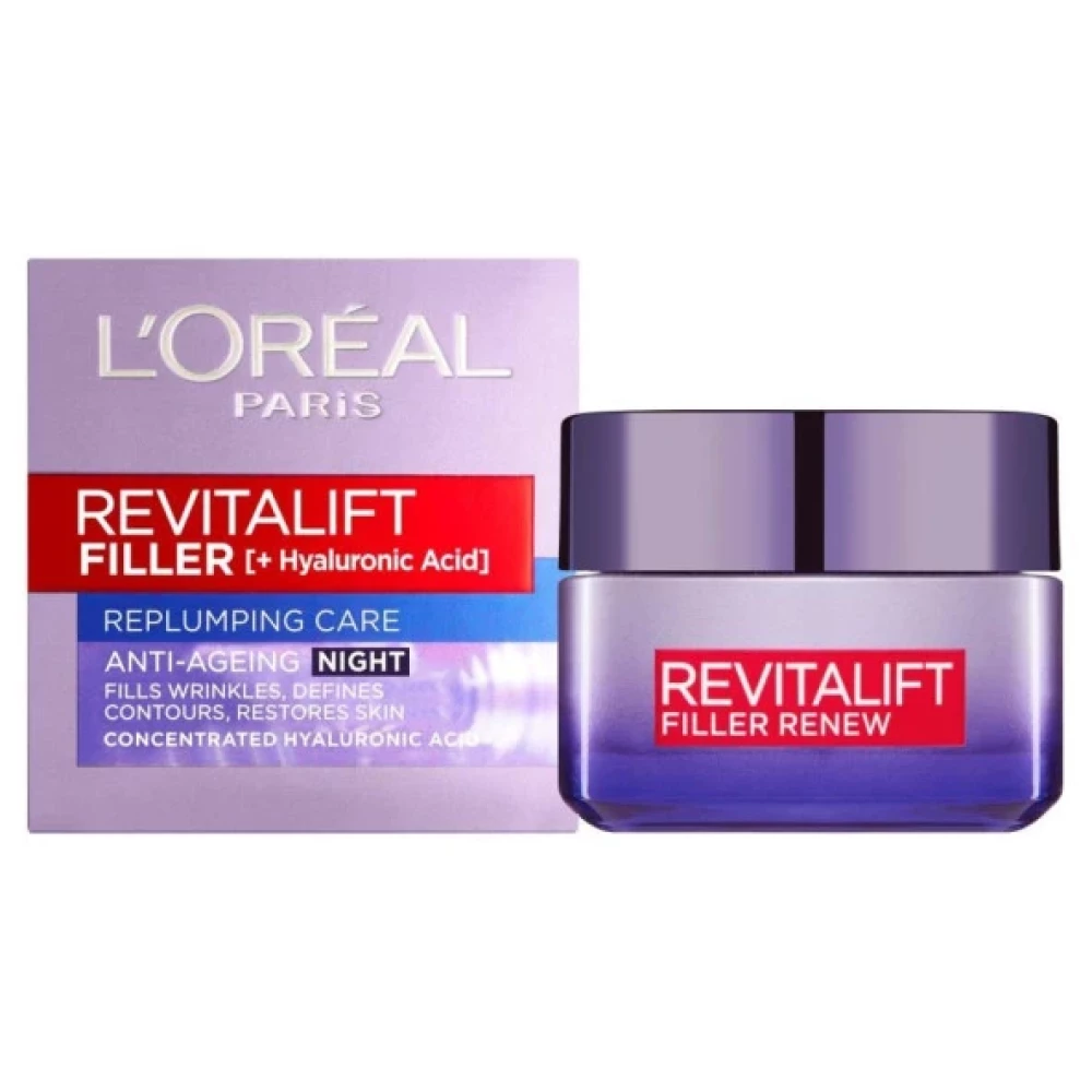 L’oréal Paris Revitalift Filler Hyaluronik Asit Yogun Dolgunlastirici Yaslanma Karsiti Gece Kremi 50 Ml Gece Kremleri Fiyatı
