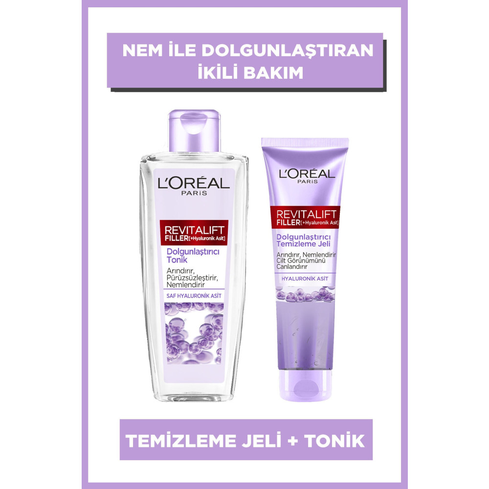 LOreal Paris Revitalift Filler Nem Ile Dolgunlaştıran 2li Cilt Bakım Seti - Temizleme Jeli 150 Ml & Tonik 200 Ml Cilt Temizleme ve Peeling Fiyatı
