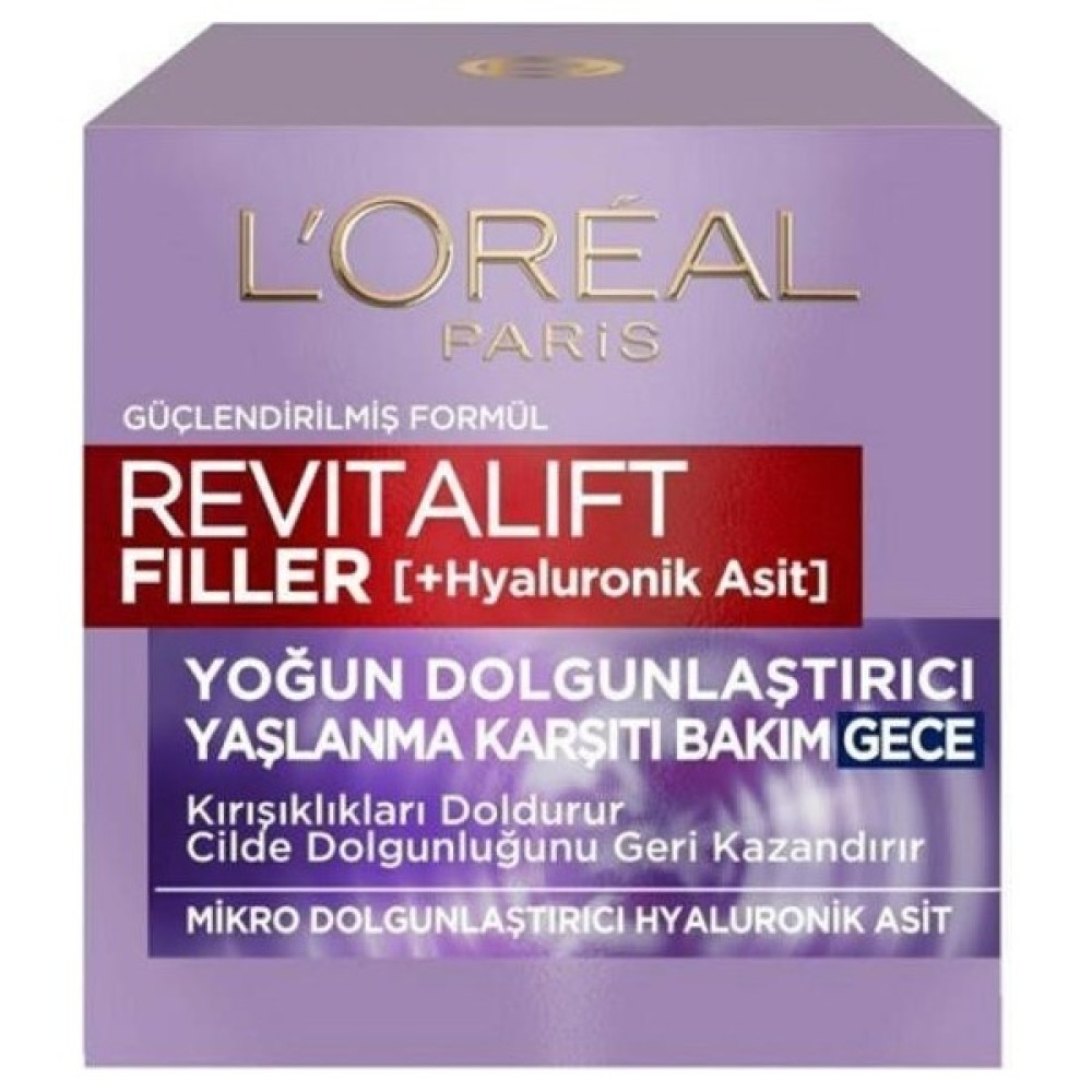 L'Oréal Paris Revitalift Filler Yoğun Dolgunlaştırıcı Gece Kremi 50ml - Hyaluronik Asit Nemlendiriciler Fiyatı