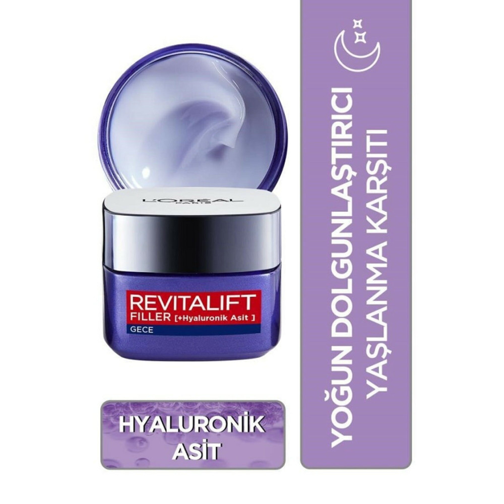 LOreal Paris Revitalift Filler Yoğun Dolgunlaştırıcı Yaşlanma Karşıtı Gece Kremi 50ml - Hyaluronik Asit Cilt ve Yüz Bakımı Fiyatı