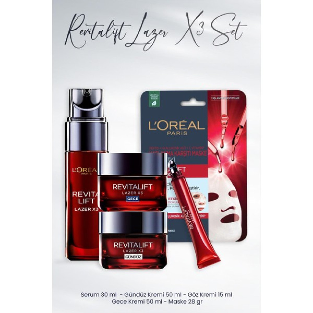 Loreal Paris Revitalift Lazer X3 Bakım Seti Maskeler Fiyatı