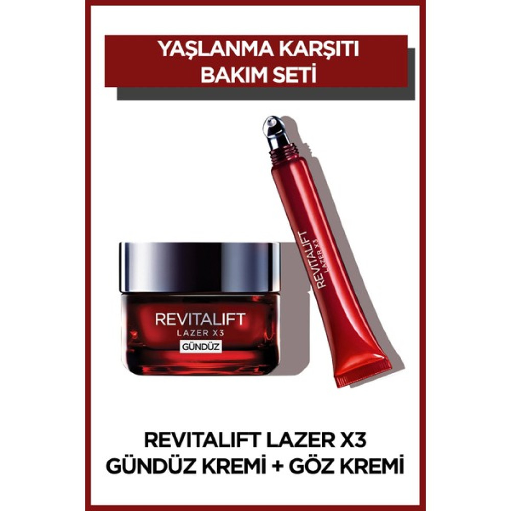 L'oreal Paris Revitalift Lazer X3 Göz Kremi 15 ml + Gündüz Kremi 50 ml Göz Kremi Fiyatı