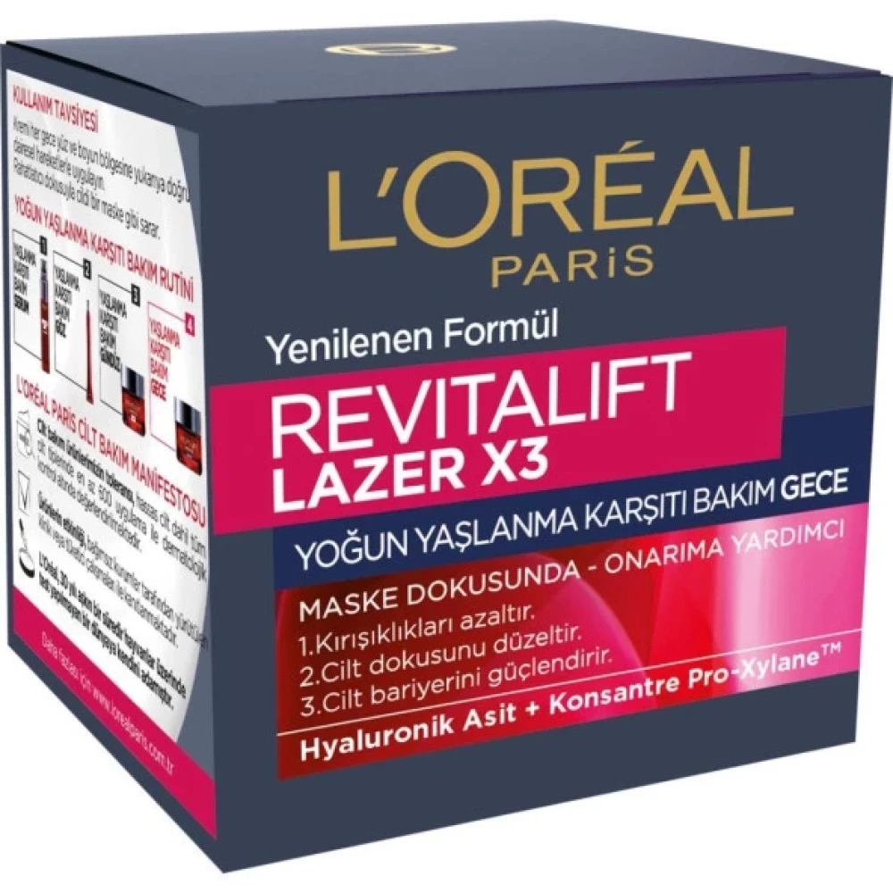 L’oréal Paris Revitalift Lazer X3 Yogun Yaslanma Karsiti Gece Bakim Kremi 50 Ml Gece Kremleri Fiyatı