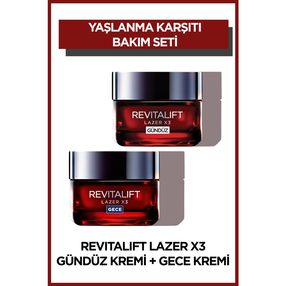 LOreal Paris Revitalift Lazer X3 Yoğun Yaşlanma Karşıtı Gündüz Bakım Kremi Gece Bakım Kremi 50 ml Cilt ve Yüz Bakımı Fiyatı